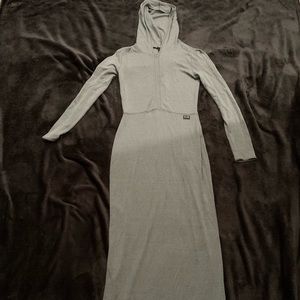 Long zip up hooded dress